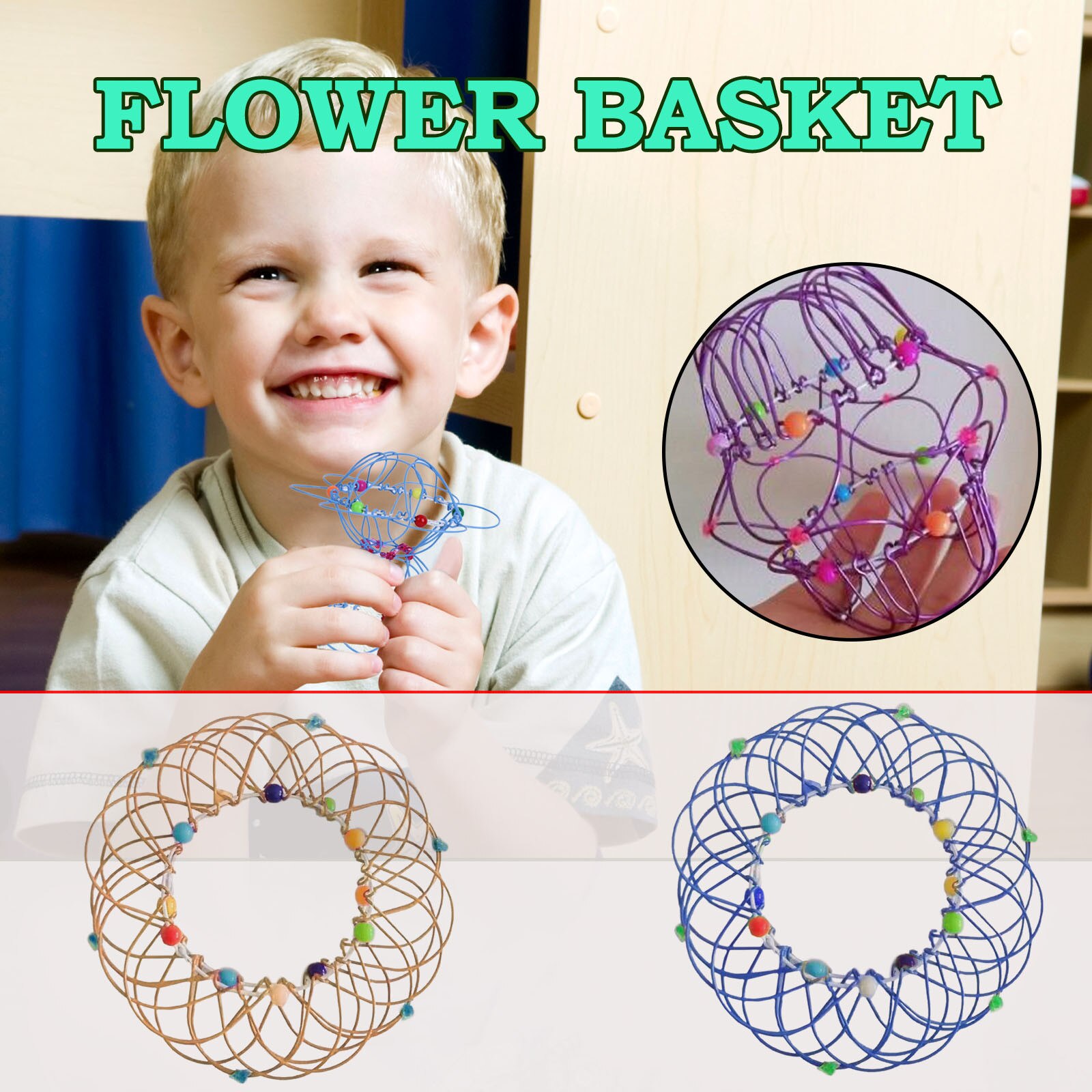 Decompressione Basket flessibile giocattoli per bambini Magic Iron Ring Soft Steel Toy Fidget Toys Antistress Антистресс: C