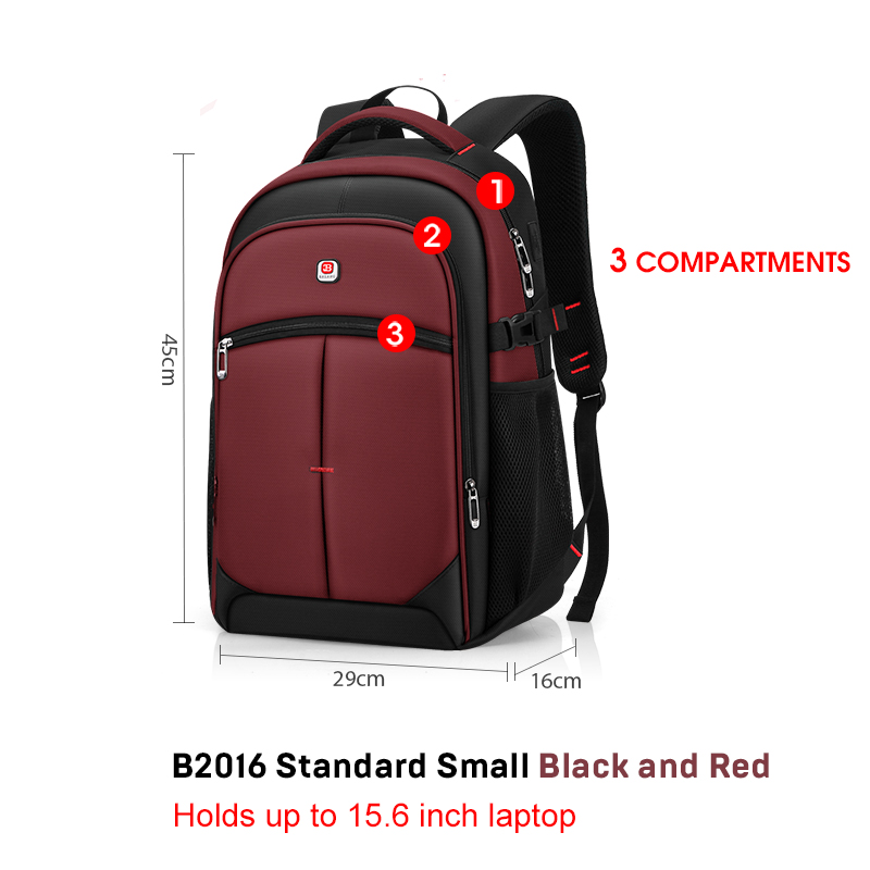 BALANG Laptop Backpack Men Women Bolsa Mochila for 14-17Inch Notebook Computer Rucksack School Bag Backpack for Teenagers: Standard Small Bk RD