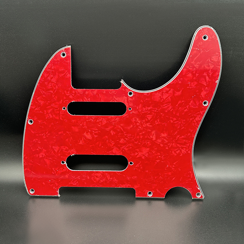 Golpeador Tele de 3 capas con 2 pastillas de bobina única, placa rascadora de 8 orificios para guitarra eléctrica estilo TL, multicolor: Morado