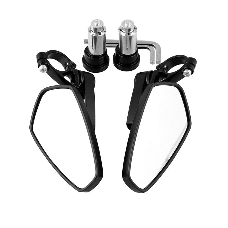 1 Set Motorcycle Aluminum 7/8" 22mm Bar End Side Rearview Mirror Universal Motorbike Bike Handlebar Rear View Mirrors: white mirror
