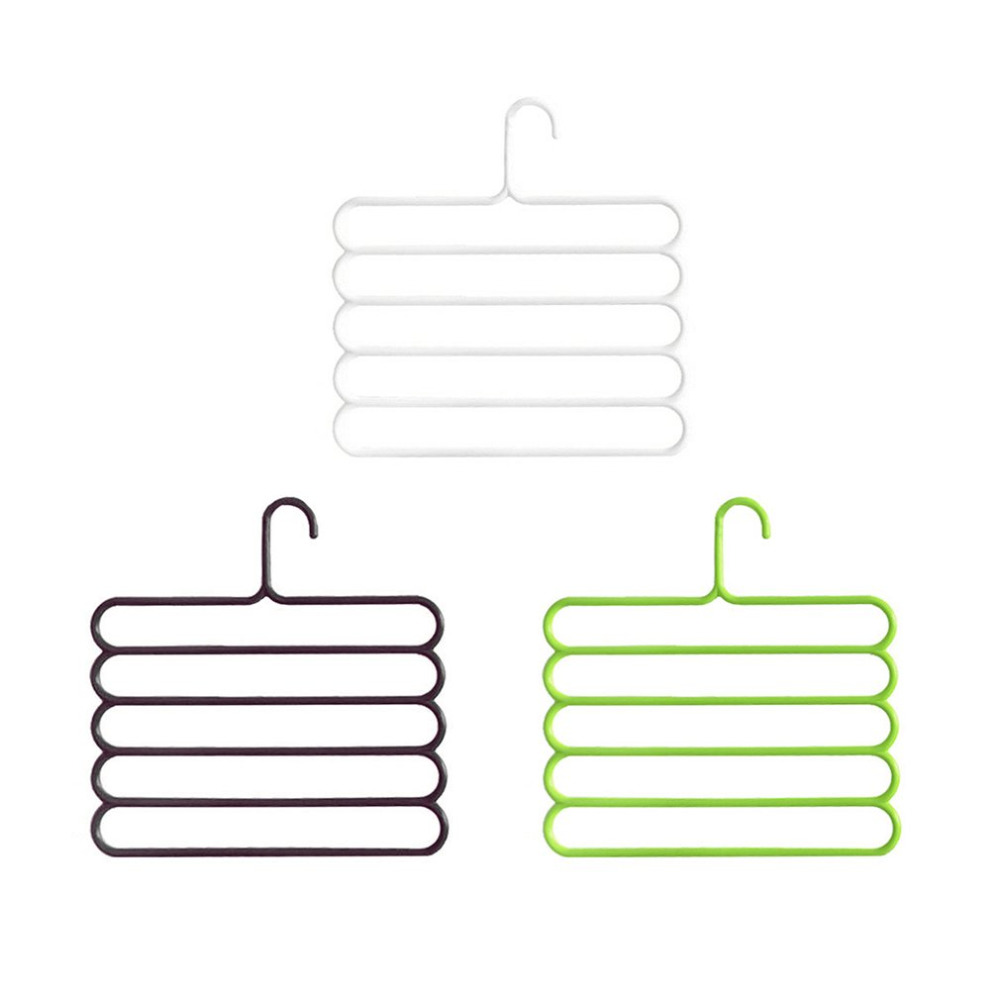 Support de pantalon en PP multifonction | Cintre pour pantalons, Anti-glisse, support de ceinture, support de salle de bain type S permettant de gagner de l'espace, 5 couches, tendance