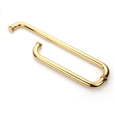 Manija de puerta de vidrio para ducha, bisagra de acero inoxidable 304 dorada, abrazadera de cristal, Clip de puerta, accesorios de baño, Hardware: 300-450mm handle