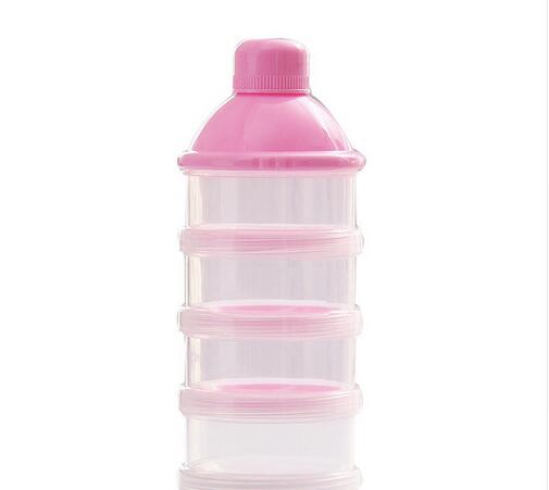 Contenitori e scorte Portatile Del bambino Alimentazione infantile Latte in Polvere e Cibo Contenitore di Bottiglia di 3 Celle della Griglia Pratico scatola di Alimentazione: rosa