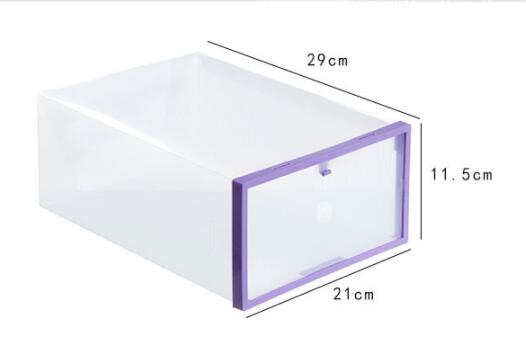 2PC Shoe Organizer Shoe Storage Box Plastic Shoe Box Transparent Rangement Chaussure Shoe Cabinet Make Up Organizer Plastic Box
