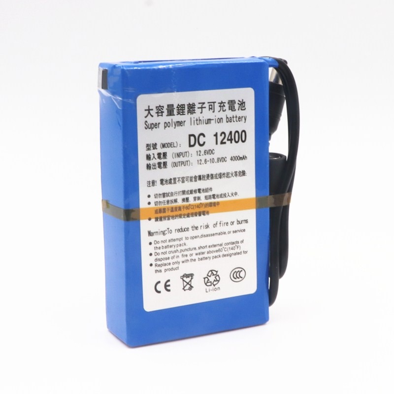 DC 12 V 4000 mAh Li-lon DC12V Super Rechargeable Battery + AC Charger + explosion-proof switch US/EU Plug