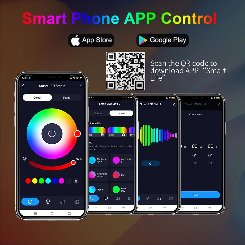 Tuya Bluetooth Smart Led Strip Lights RGB 2835 5V USB Smart Life App Control for Desktop Screen TV BackLight Flexible Diode Tape