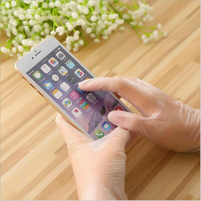 100PCS Disposable Plastic Gloves Polythene Boxed Food Prep Food Safe Size Medium