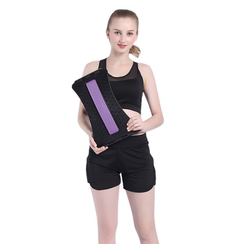 Alivio del dolor de la columna Dispositivo de estiramiento de tracción Lumbar Tabla de masaje de espalda relajado de cintura Prevención de Hernia Lumbar Brace 7