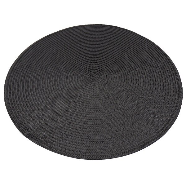1pc 38 x 38 cm runde coaster isolering bordmåtter puder pvc bord dækkeservietter skridsikre måtter kaffe te dækkeservietter køkken dekoration: Sort
