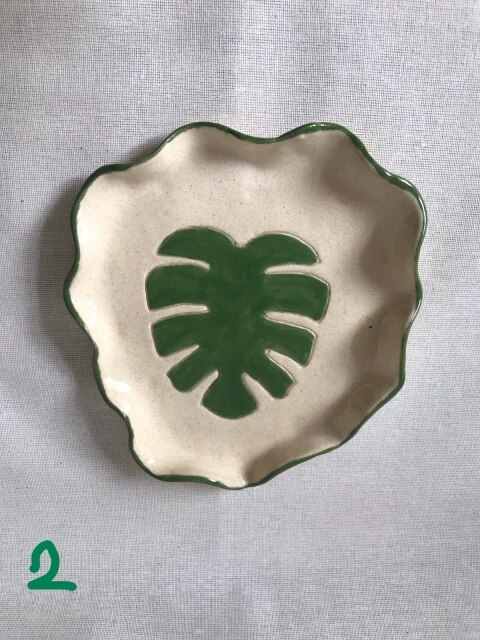 Ceramic Jewelry Plate - Flower Pattern Plates Four different Shape and Colors: Pattern 2