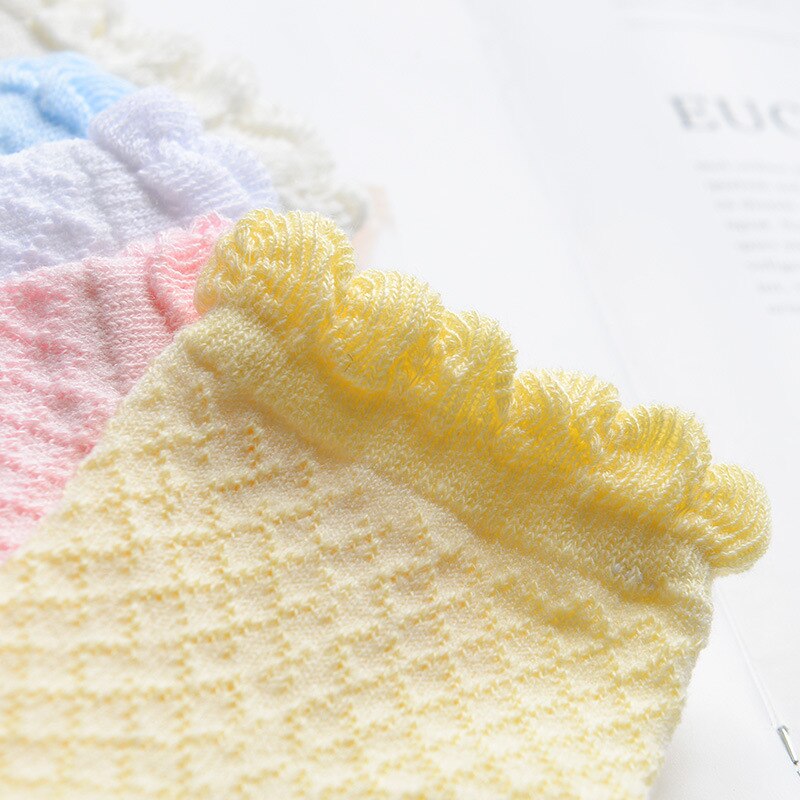 AiKway 5 pairs /lot Boys Girls Socks Cotton Lace Socks Mouth Candy Color Infant Socks Mesh Baby Breathable Socks