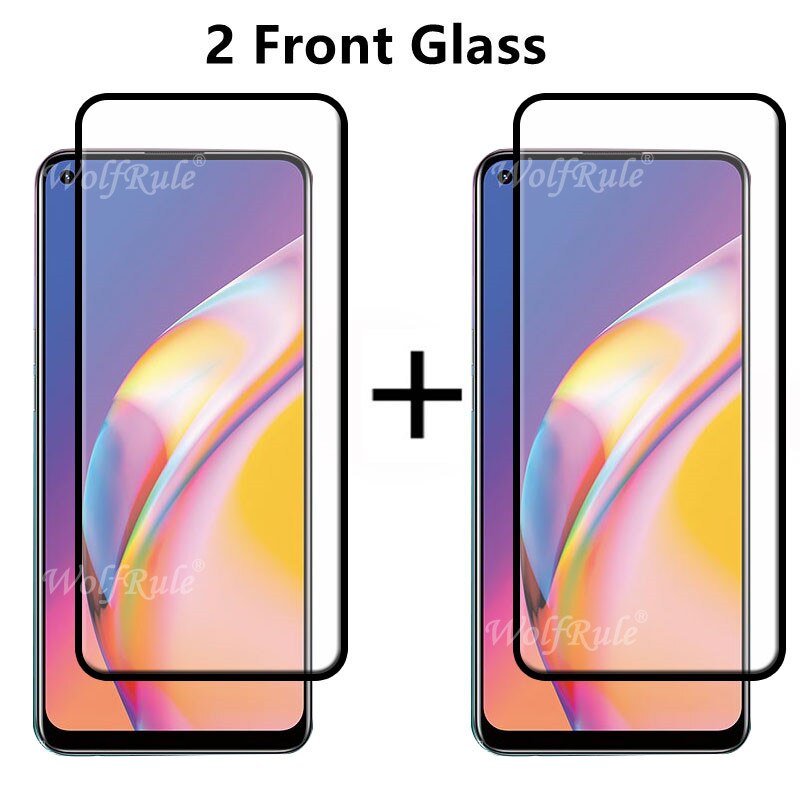 4-In-1 Voor Oppo Reno 5 Lite Glas Voor Reno 5 Lite Gehard Glas Hd Volledige Beschermende screen Protector Voor Reno 5 Lite Lens Glas: 2 Front Glass