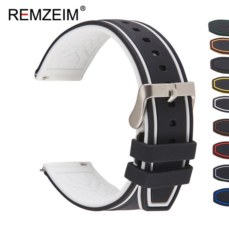 Premium Siliconen Horloge Band Quick Release Rubber Horloge Band 20Mm 22Mm 24Mm Horloge Band Horloge Vervanging Horlogeband groen