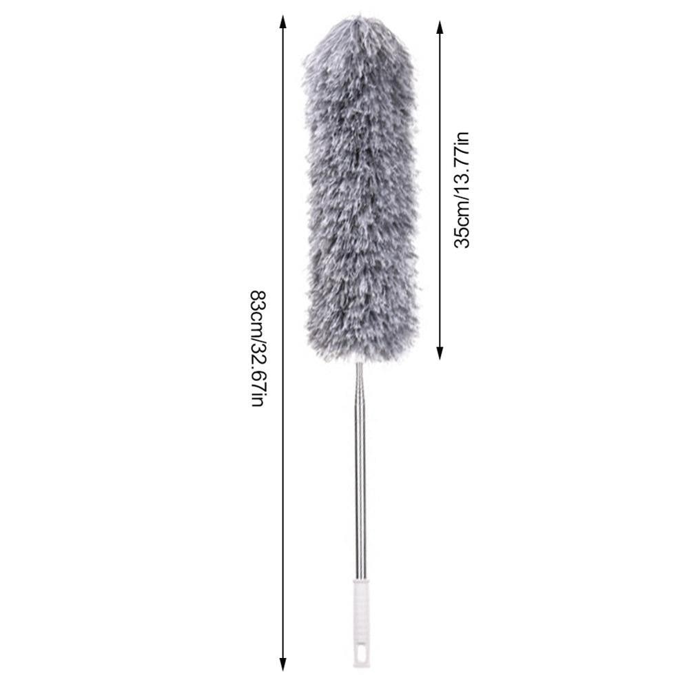 Limpiador de polvo de plumas extensible con palo telescópico plumero de microfibra de acero inoxidable para limpiar coches limpiador de hogar cepillo de polvo