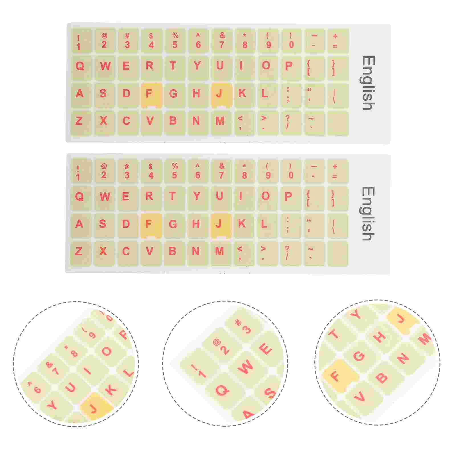 2 Sheets Keyboard Decorative Sticker Universal English Keyboard Sticker Decal: Macarons in autumn
