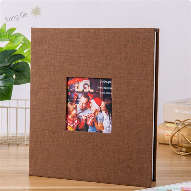 16 Inch 40 Pages Linen Cover DIY Photo Album 3x5 4x6 5x7 8.5x11 Photo Album Sticker Photo Album Big Family Photo Album: B