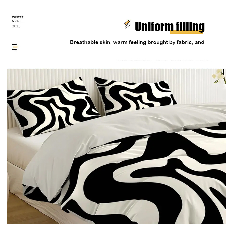 Schwarz-weiß gestreiftes dreiteiliges Bettbezug-einstellen, 3D-Digitaldruck-Bettwäsche-einstellen, Bettbezug