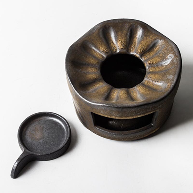Japansk stil varm te komfur groft keramik vintage base kung fu te sæt tilbehør tekande holder stearinlys varme te ovne