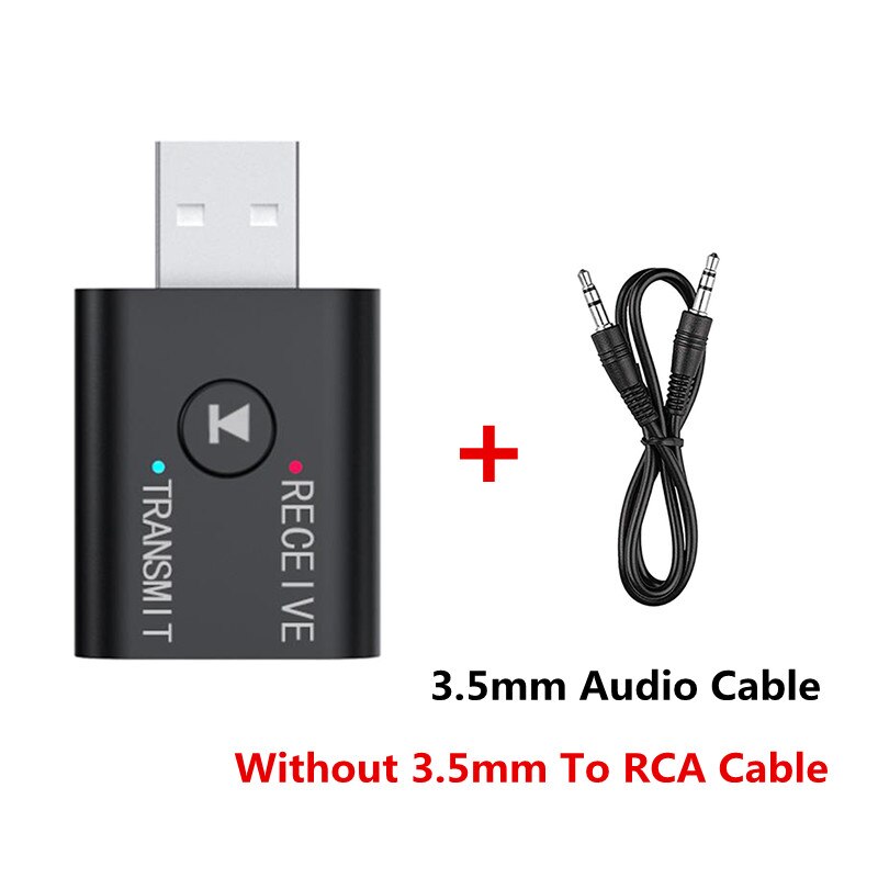 VIKEFON Bluetooth 5.0 Audio Receiver Transmitter Mini Stereo Bluetooth AUX RCA USB 3.5mm Jack For TV PC Car Kit Wireless Adapter: NO RCA Cable