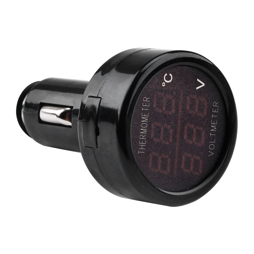 12 V 24 V 36 V Digital Auto Voltmeter Thermometer Zigarettenanzünder Stil 2 in 1 DC 8 V-36 V Batterie Monitor Spannung Temperatur Meter