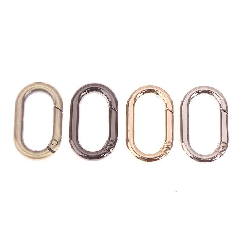 4 stücke Überzogene Tor Frühling Ring Schlüssel Runde drücken-Oval-Ring Schnallen Clips Karabiner Geldbörsen Handtaschen Oval drücken-Abzug schnappen Haken Ring