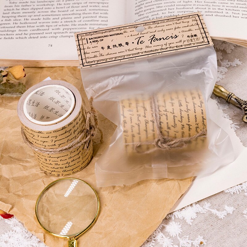 60mm*3m Kraft Paper Tape Bullet Journaling Adhesive Tapes Scrapbooking Aesthetic Sticker School Decoration Stationery Tapes