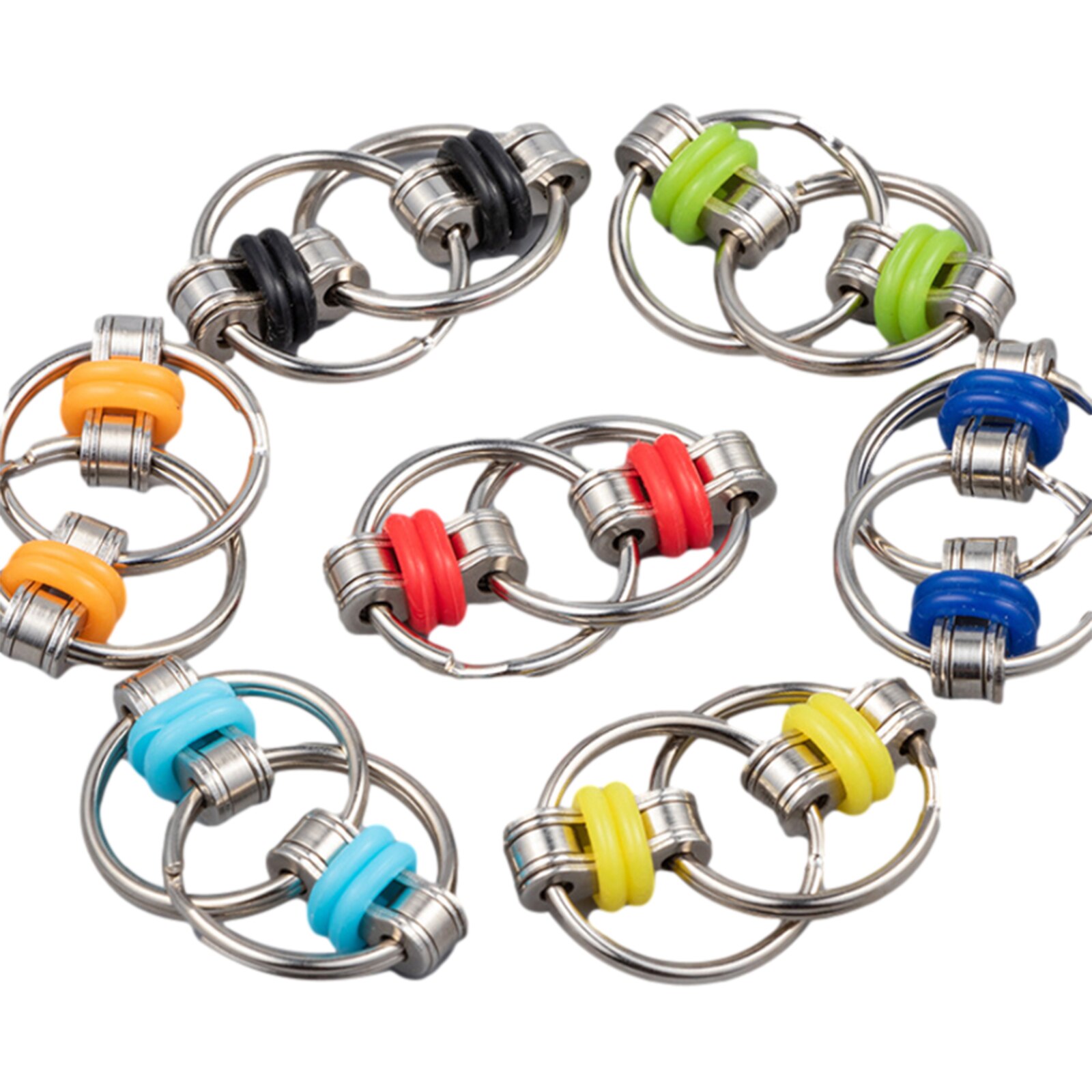 Flippy Chain Fidget Toy, Stainless Steel Key Ring Decompression Toy for Office Worker Autism ADHD