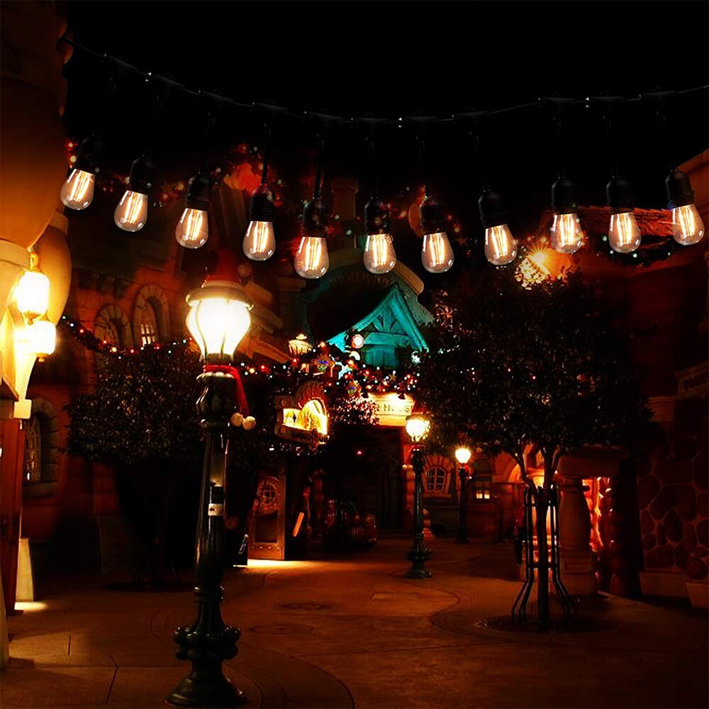 Waterproof 5M 10M LED Bulbs String Lights Indoor Outdoor Commercial Grade E27 Street Garden Backyard String Lighting