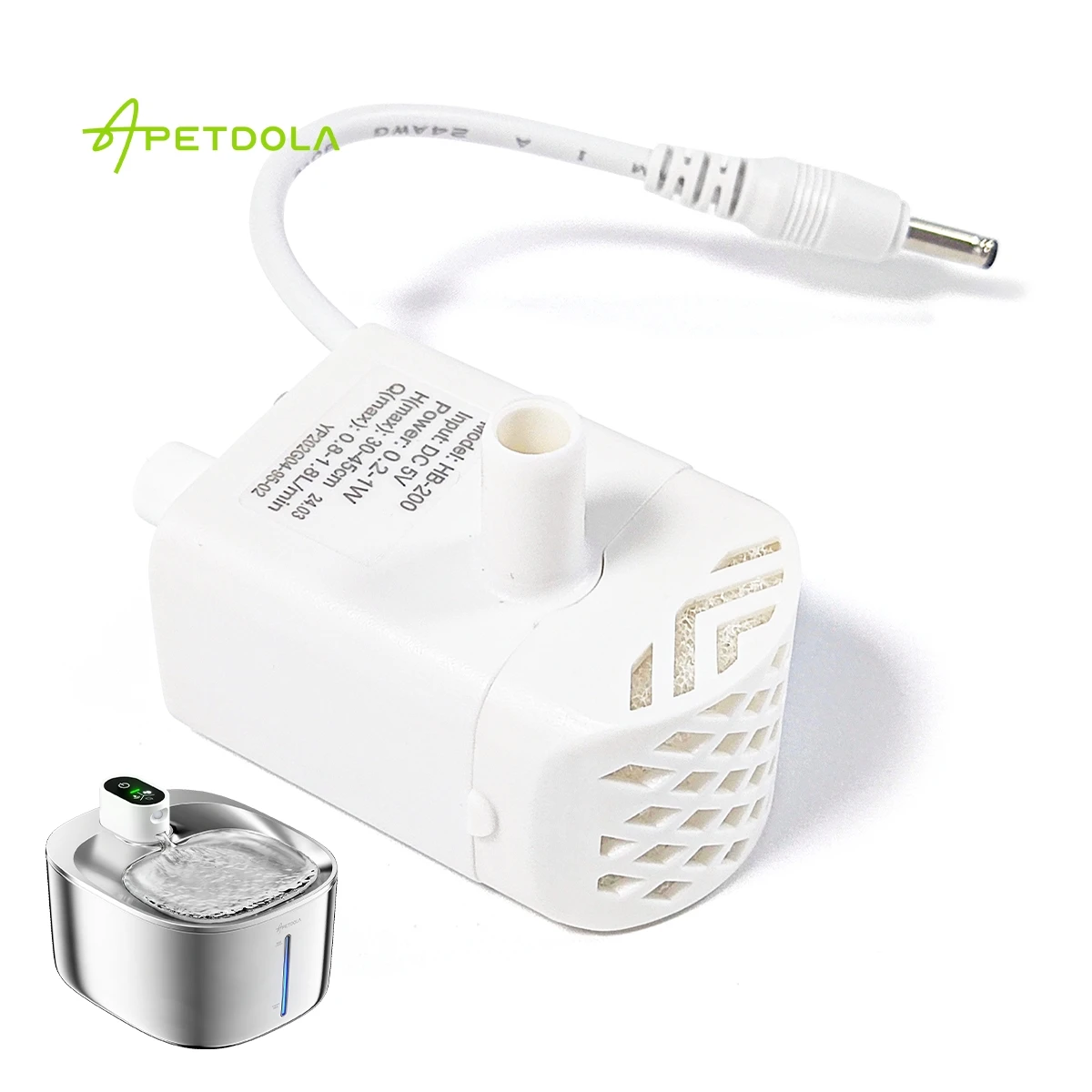 4l Roestvrijstalen Pet Water Fontein Anti-Droge Motor Waterpomp Voor Kat Waterfontein