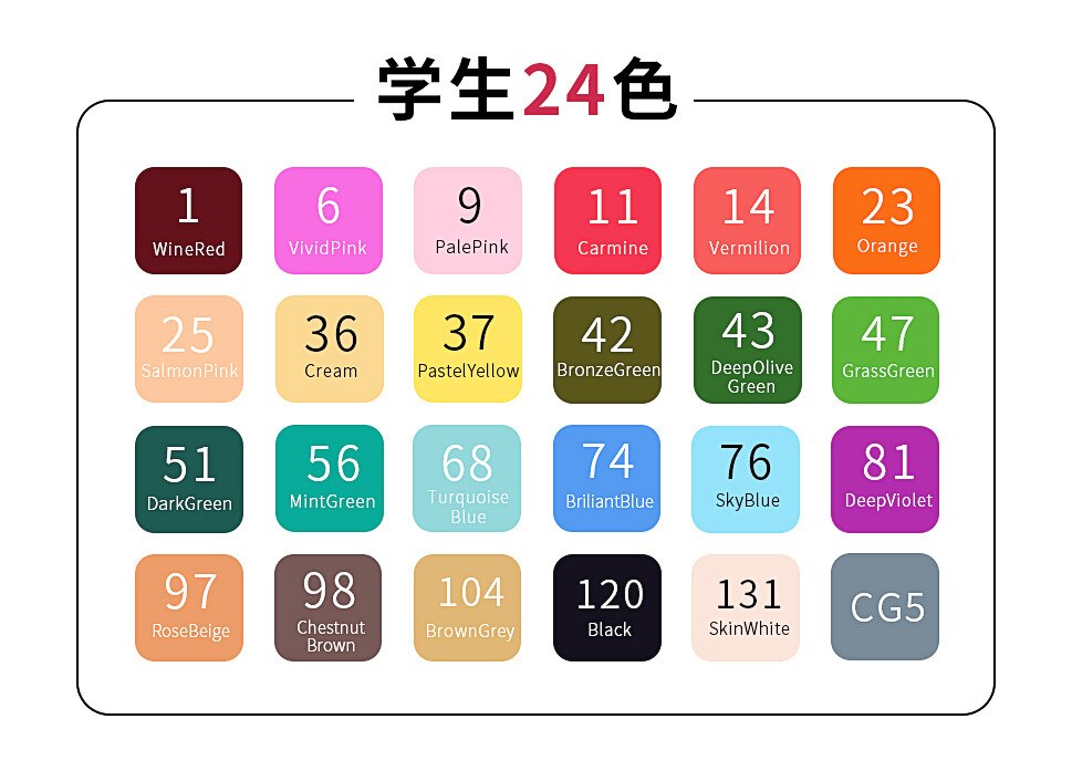 Alcohol Markers for Sketching 24/48/80 Colors A Se... Grandado