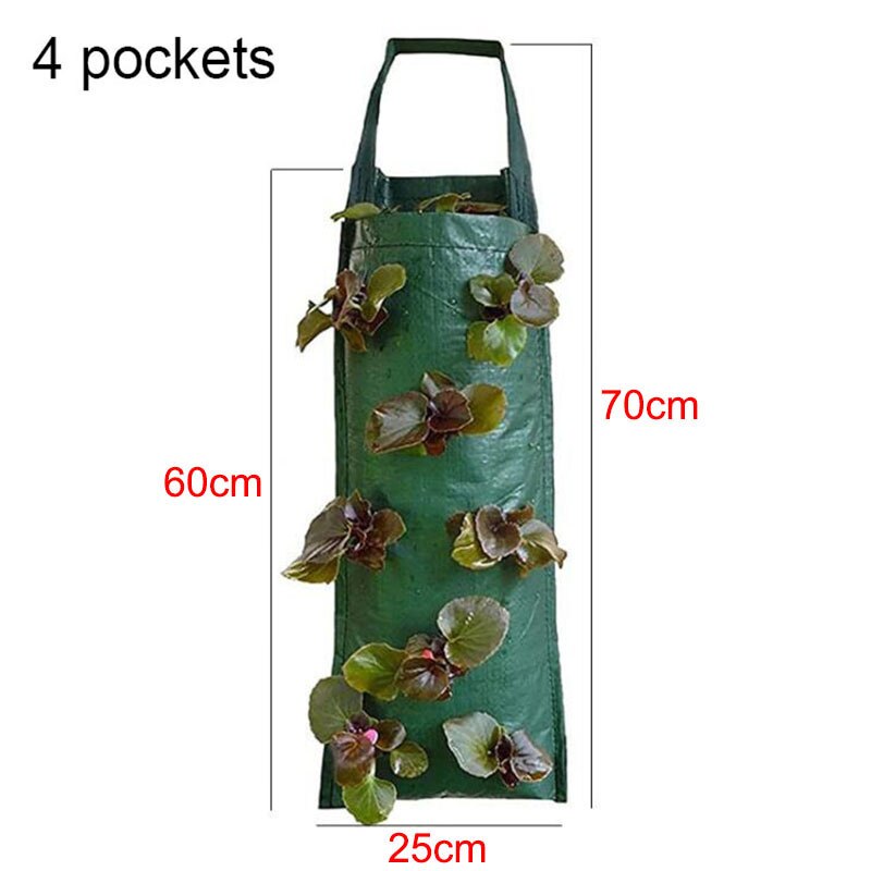 tooloflife Muur planten zakken opknoping plantenzakken bloem tas zwart gebruikt voor balkon relingen hek bloemen kruiden en plantaardige planten groeien (horizontal-4 zakken tooloflife Muur planten zakken opknoping plantenzakken bloem tas zwart gebruikt voor balkon relingen hek bloemen kruiden en plantaardige planten groeien (horizontal-4 zakken