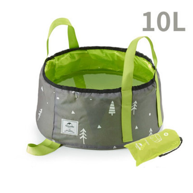 Naturehike bärbar utomhusresa fällbar vattenhink tvättställ för camping vandring picknick  nh18 l 010- p: Grå -10l