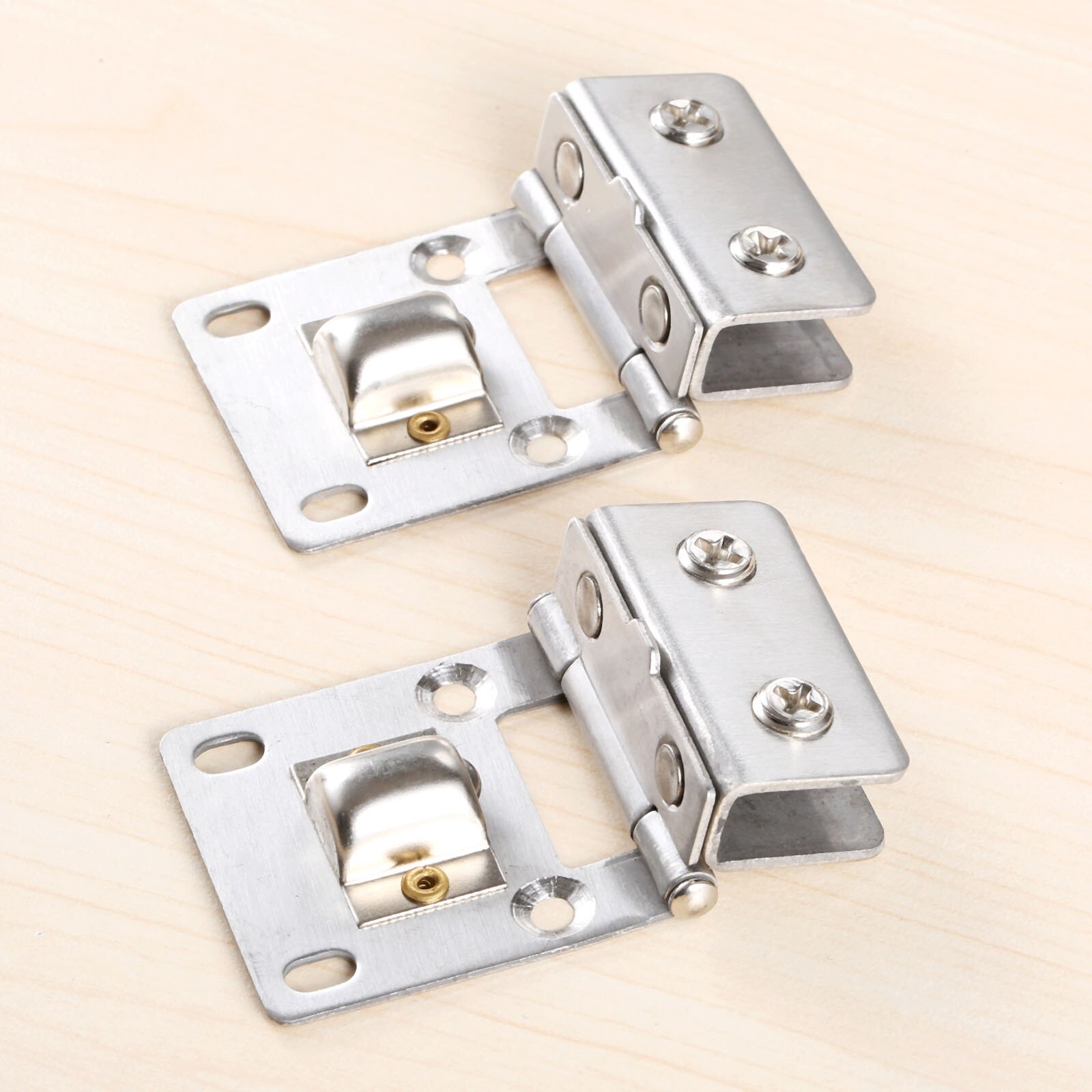 2Pcs Stainless Steel Wall Mount Cupboard Cabinet Glass Door Pivot Hinges Clamp for 5-8mm Thick Glass Shower Furniture Hinge Clip