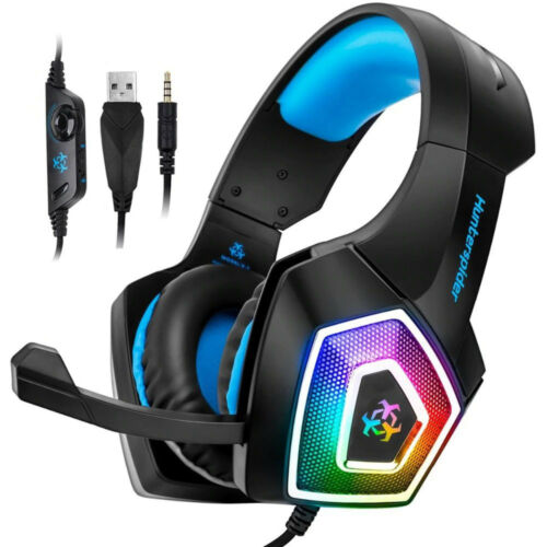 Elk 3.5mm v1 stereo bas hoofdtelefoons video game surround gaming headset voor  ps4 xbox one pc laptop met microfoon led oordopjes