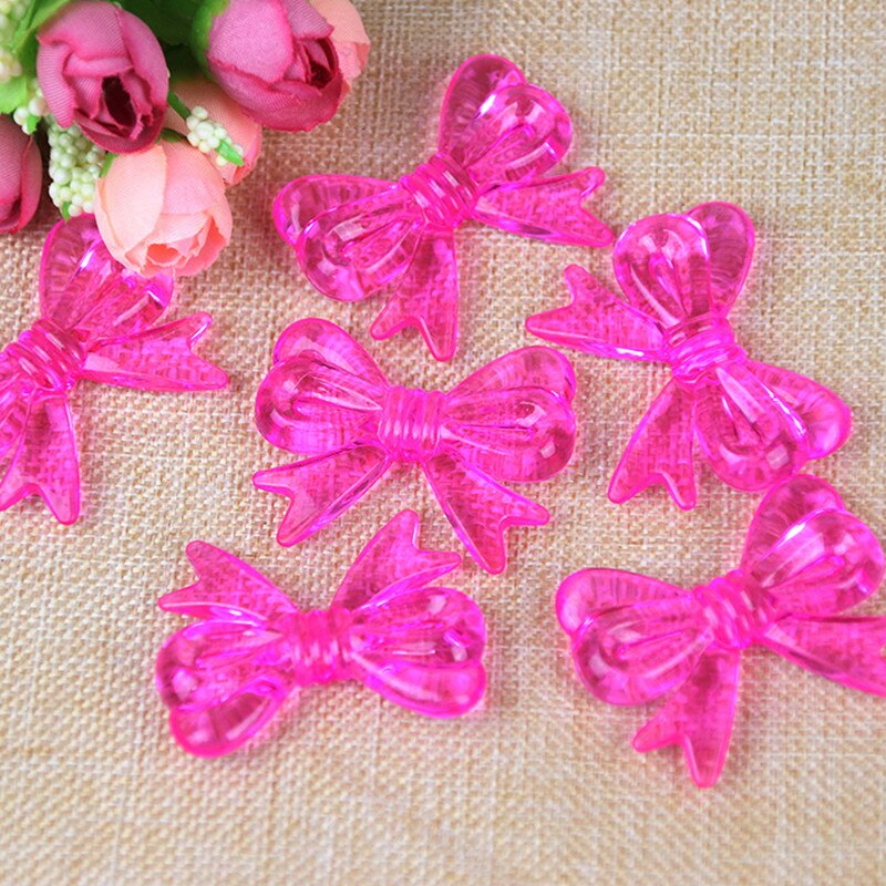 10Pcs 37*47Mm Transparant Acryl Boog Imitatie Crystal Losse Kralen Armband Ketting Sieraden Diy Bead Sieraden Met: C-Hot Pink-10PCS