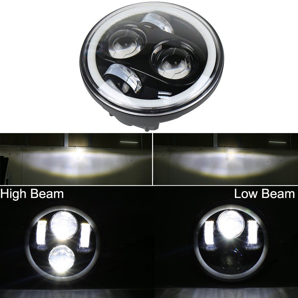 RGB 5.75 “Heiligenschein LED Scheinwerfer/5 3/4 Zoll Weiß Bernstein DRL Heiligenschein Scheinwerfer für Indische erkunden Und Motorcyle eimer Montage Halterung