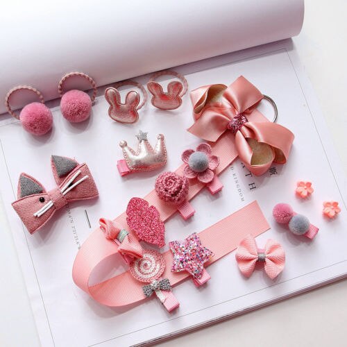 18 stks Kids Peuter Haarspeld Baby Meisjes Leuke Dier Prinses Haar Clip Set Haar Pin Schattige Baby Meisje Accessoires