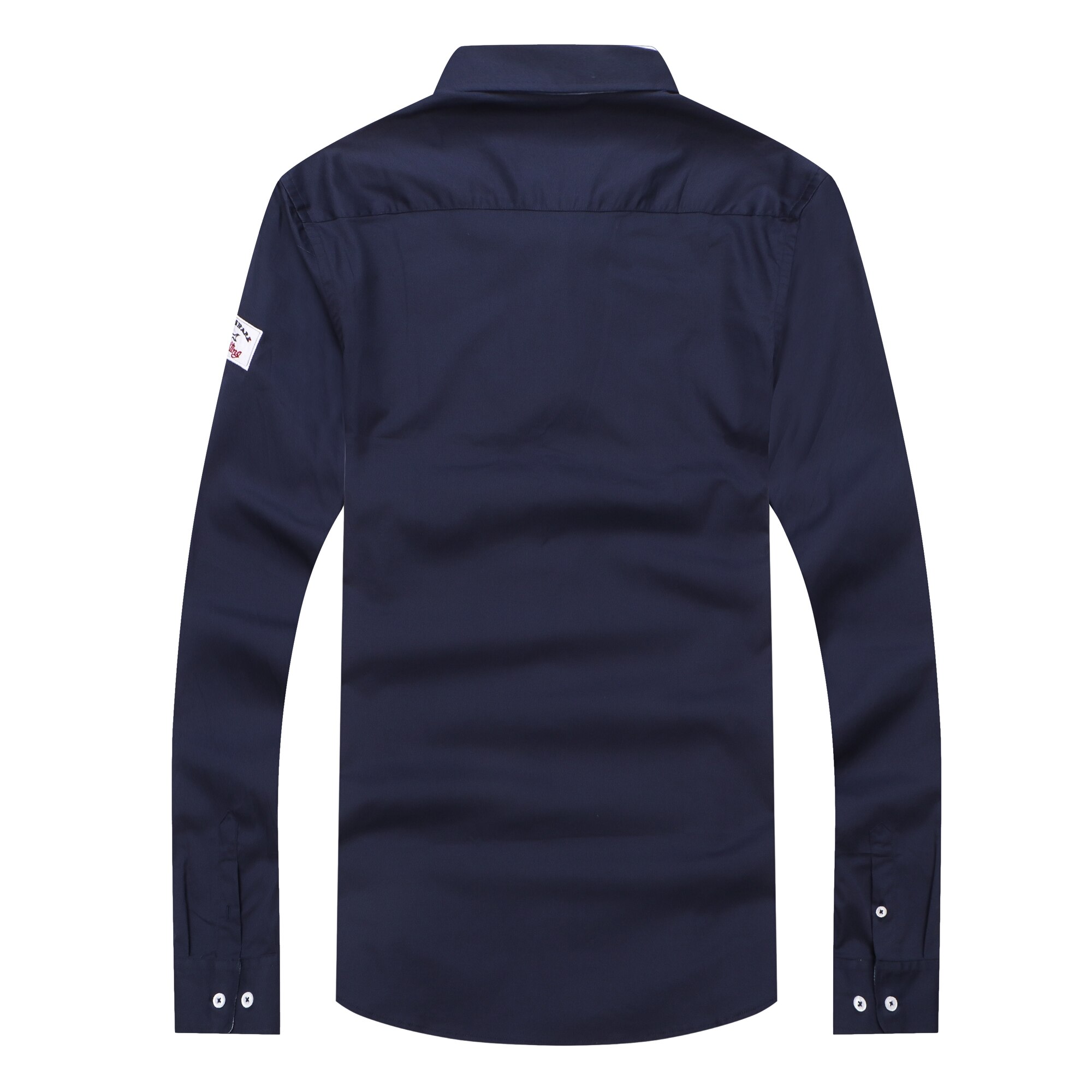 Borduurwerk Heren Casual Katoen Business Shirts Streetwear Luxe Mannen Lange Mouw Shark Shirts M-XXL