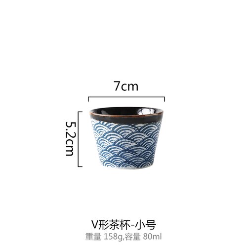 Hav krusning japansk stil husstand tekande keramisk tekande kungfu te sæt filter tekande tekop restaurant enkelt pot: E 7 x 7 x 5.2cm