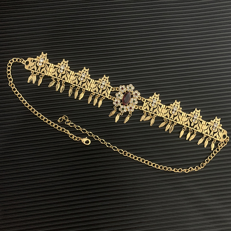 Arabian Bride Crown Hair Accessories Fine Jewelry Wedding Dress Crystal Headpiece Hair Clip: Light Yellow Gold Color