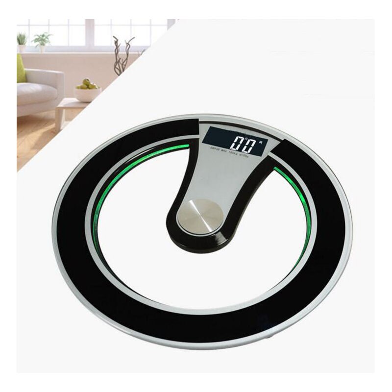 Intelligent Electronic Weighing Scale Accurate Electronic Body Weighing Scale Meter 330*330*33mm Round Tempered Glass 180kg