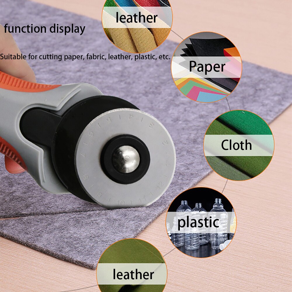 45mm Leather Fabric Rotary Cutters Roller Cutting Tools With Sharp Blades For Felt Cloth Patchwork Leathercraft