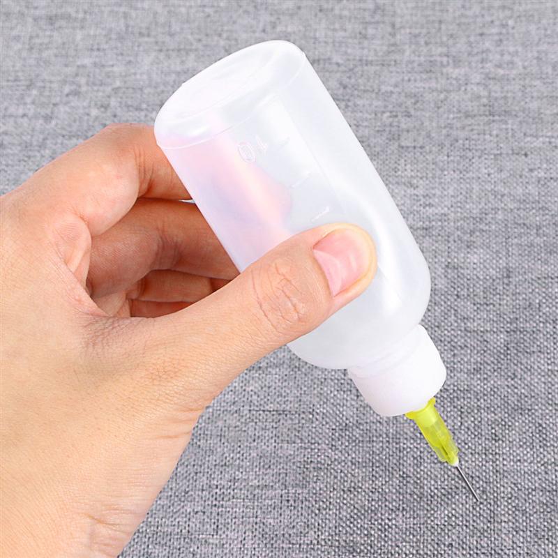 6 stk multi-purpose presisjons nålespiss applikator klemflasker flytende lim dråper dispenser 50ml plast nålespiss flaske