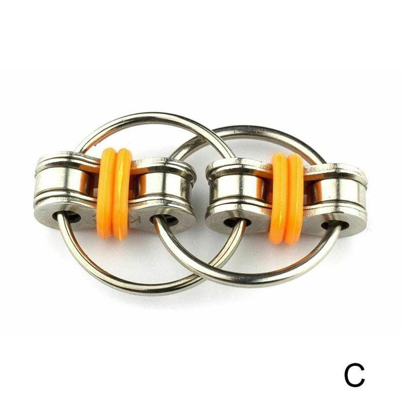 Hand Spinner Key Ring Sensory Toys Chain Vent Toy Metal Puzzle Autism Chain Fidget Toy Stress Relieve Spinner Key Ring: C