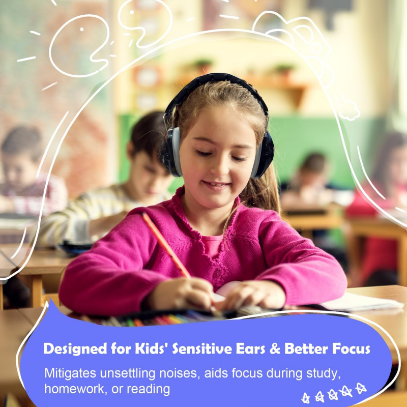 Prohear kinderoorkappen zwart, veiligheidsgehoorbescherming, verstelbaar, roze ruisonderdrukking, gehoorbescherming voor peuters en kinderen