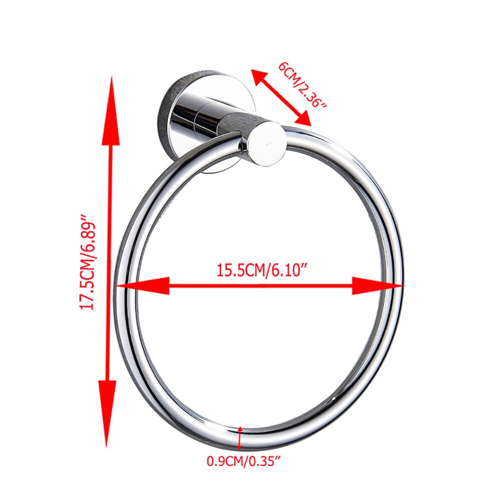 Edelstahl Runde Stil Wand-Montiert Handtuch Ring Halter Hanger Badezimmer