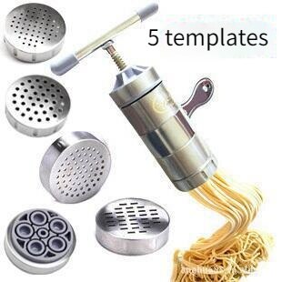 Household Stainless Steel Manual Pasta Maker Spaghetti Maker Kitchen Tool Various Model Pasta Maker: 5 kinds of molds