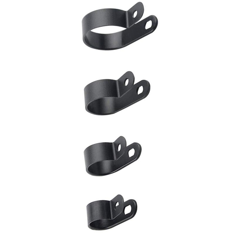 450 stk sorte nylon skruetråd clips r-type kabel clip klemme fastgørelser slange clips sortiment - 9 assorterede størrelser