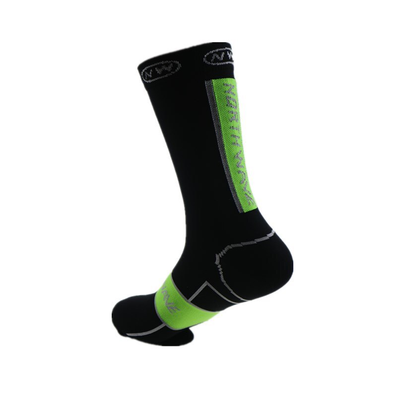 Competition Bicycle Socks Sports Compression Cycling Socks Men Calcetines Ciclismo: 2se black green