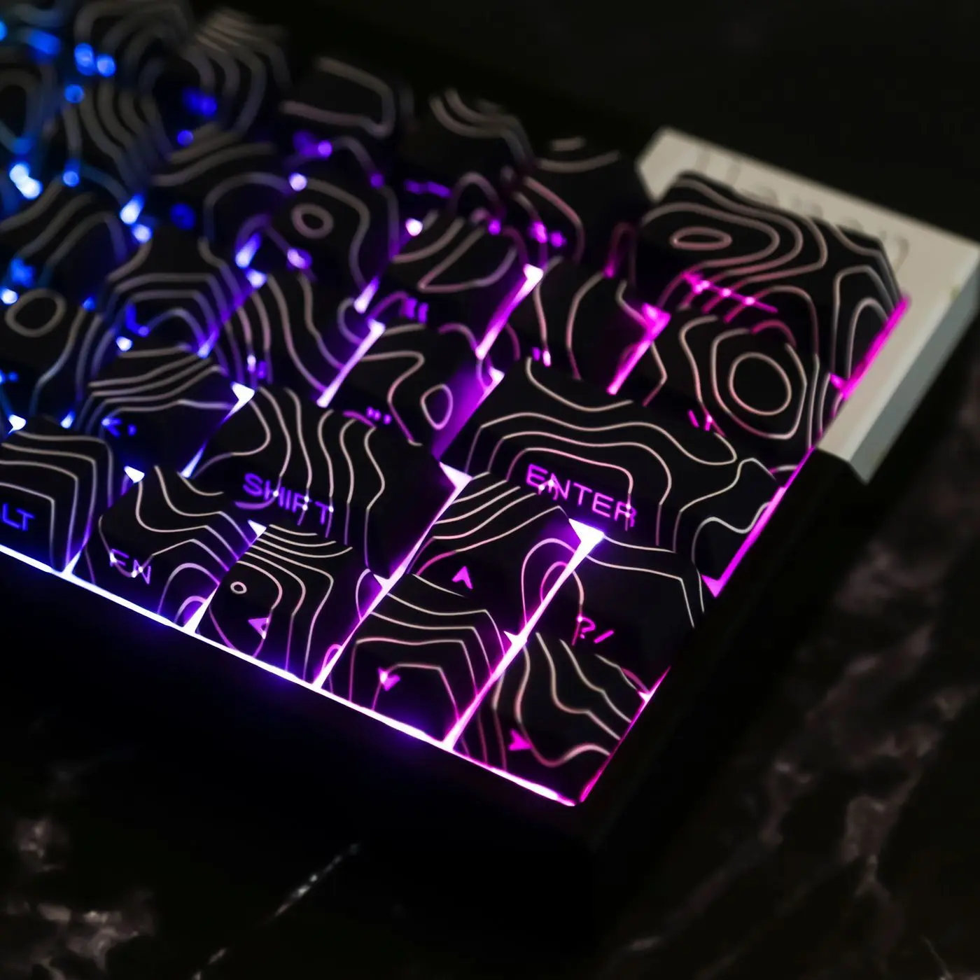 Contour 4.0 Side Engraved Keycap PBT Translucent 97 Key Gaming Mechanical Keyboard Key Cap White For Magnetic Switch F75 GMK87